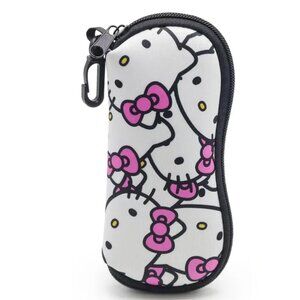Hello Kitty Soft Glasses Case Zipper Closure with Hook, Dust-Proof Eyewear Pouch